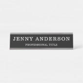 白黒名とタイトルデスク名のプレート デスクネームプレート (正面)