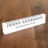 白黒名とタイトルデスク名のプレート デスクネームプレート (側面)