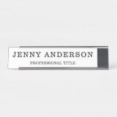 白黒名とタイトルデスク名のプレート デスクネームプレート (正面)