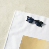 白黒名の署名のビジネスロゴ ビーチタオル (インサイチュ)