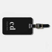 白黒名イニシャルミニマルモダン ラゲッジタグ (正面横)