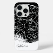 白黒名スクリプトラインアートフローラグラフィック Case-Mate iPhoneケース (裏面)