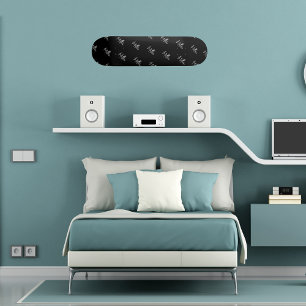 白黒名パターンスクモダンリプト スケートボード