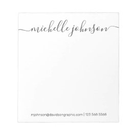 白黒名パーソナライズされた |のデスクから ノートパッド