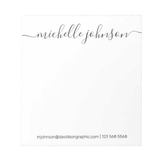 白黒名パーソナライズされた |のデスクから ノートパッド (正面)