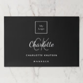 白黒名ビジネスロゴデスク紙パッド ペーパーパッド (正面)