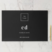 白黒名ビジネスロゴデスク ペーパーパッド (インサイチュ)