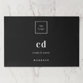 白黒名ビジネスロゴデスク ペーパーパッド (正面)