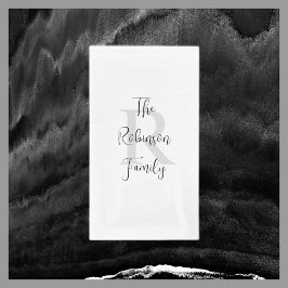 白黒名モノグラムの紙ゲストタオル