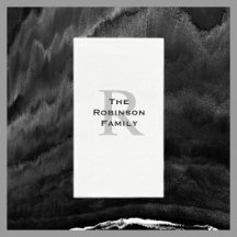 白黒名モノグラムの紙ゲストタオル