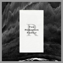 白黒名モノグラムの紙ゲストタオル