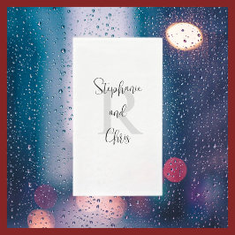 白黒名モノグラムの紙ゲストタオル