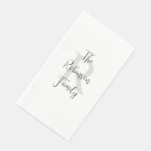 白黒名モノグラムの紙ゲストタオル (コーナー)