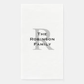 白黒名モノグラムの紙ゲストタオル (正面)