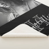 白黒名モノグラム写真 シェルパブランケット (3/4)