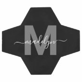 白黒名モノグラム サッカーボール (フラット)