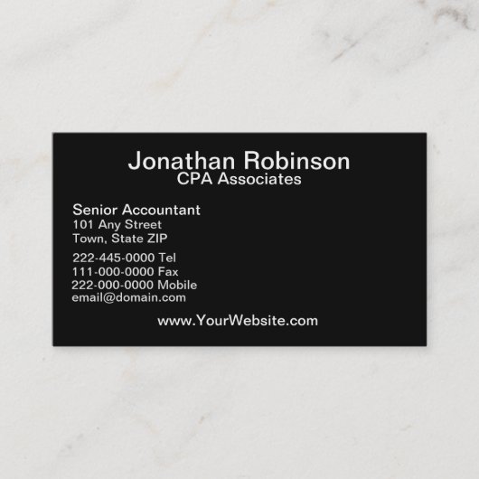 白黒名刺セット 名刺 (正面)