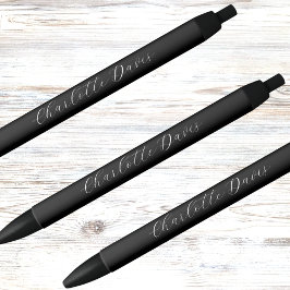 白黒名前をカスタムするスクリプトエレガント 黒ボールペン