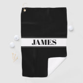 白黒名前をカスタムするストライプ ゴルフタオル (インサイチュ)