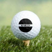 白黒名前をカスタムするストライプ ゴルフボール (インサイチュ 木)
