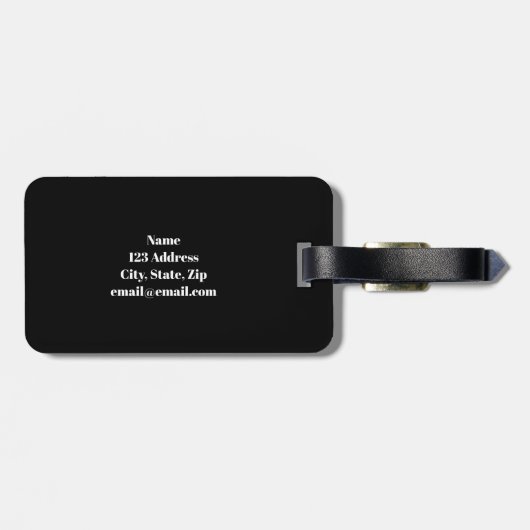 白黒名前をカスタムするストライプ ラゲッジタグ (裏面横)