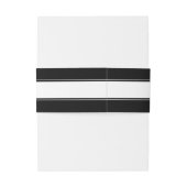 白黒名前をカスタムするストライプ 招待状ベリーバンド (裏面例)