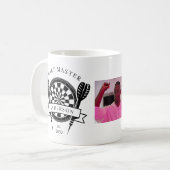 白黒名前をカスタムするフォトダーツ コーヒーマグカップ (正面左)