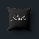 白黒名前をカスタムする クッション<br><div class="desc">とモダン装飾用クッションエレガント。自分の好きな名前でパーソナライズする。背景色または黒離れを変更する。</div>