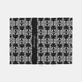 白黒名前を挙げられたDamask フリースブランケット (正面(横))