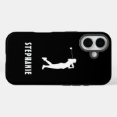 白黒名女子ゴルフプレーヤーゴルファー Case-Mate iPhoneケース (裏面 (横))