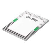 白黒名門私立校風のドットストライプ ノートパッド (回転)