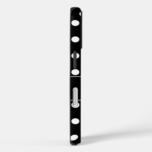 白黒名門私立校風の水玉模様パーソナライズされた Case-Mate iPhoneケース (裏面 / 右)