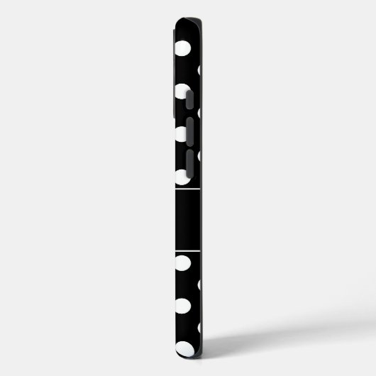 白黒名門私立校風の水玉模様パーソナライズされた Case-Mate iPhoneケース (裏面 / 左)