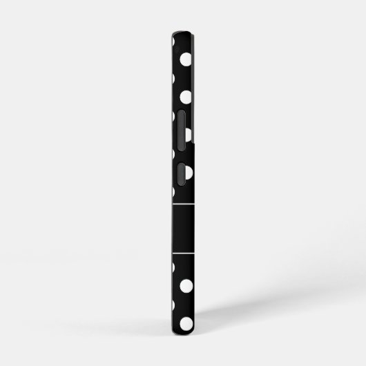 白黒名門私立校風の水玉模様パーソナライズされた SAMSUNG GALAXYケース (右側面)