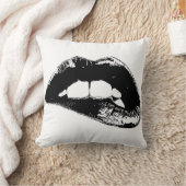 白黒唇 クッション (ブランケット)