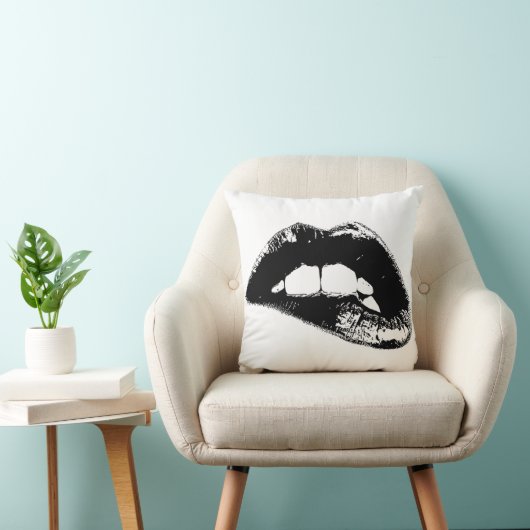 白黒唇 クッション (椅子)