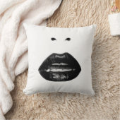 白黒唇 クッション (ブランケット)