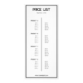 白黒商シンプル品価格表 ラックカード (裏面)