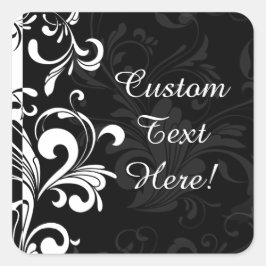 白黒噴水スワールパーティー スクエアシール