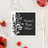 白黒噴水スワールパーティー スタンダードカクテルナプキン (インサイチュ)