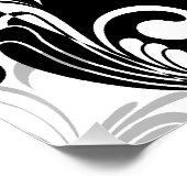 白黒噴水スワールパーティー ポスター (コーナー)