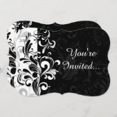 白黒噴水スワールパーティー 招待状 (正面/裏面)