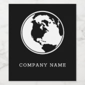 白黒地球 ワインラベル (シングルラベル)