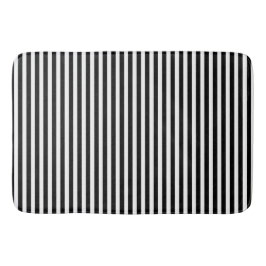 白黒垂直ストライプパタストライプのーンシック バスマット