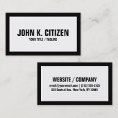 白黒基本的なはっきりしたな名刺 名刺 (正面/裏面)