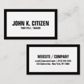 白黒基本的なはっきりしたな名刺 名刺 (正面/裏面)