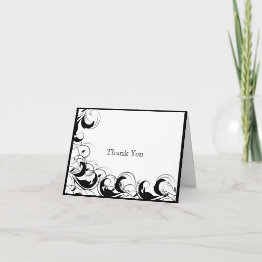 白黒塗り絵巻 サンキューカード (正面)