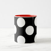 白黒大きい水玉模様のマグ ツートーンマグカップ (中央)