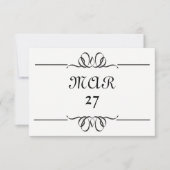 白黒大の日付 – 3x5日付を保存 セーブザデート (正面)