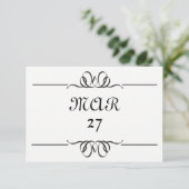 白黒大の日付 – 3x5日付を保存 セーブザデート (スタンド正面)